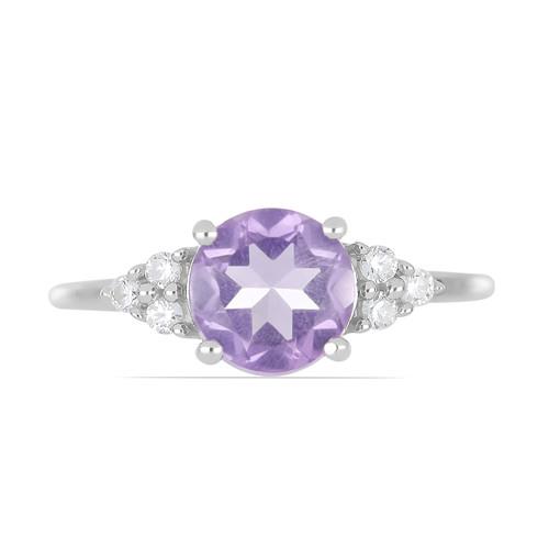 BUY BRAZILIAN AMETHYST GEMSTONE CLASSIC RING IN 925 SILVER